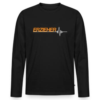 Erzieher - Männer Premium Bio Langarmshirt - Schwarz - Vorne - Nico (187cm)