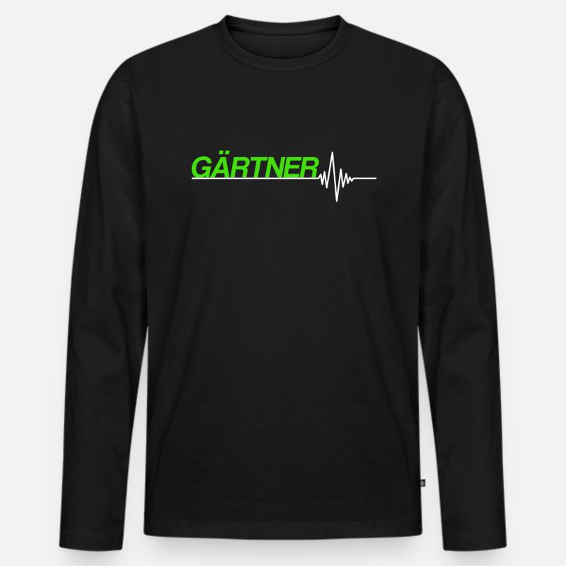 Gärtner - Männer Premium Bio Langarmshirt - Schwarz