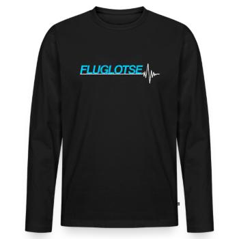 Fluglotse - Männer Premium Bio Langarmshirt - Schwarz - Vorne - Nico (187cm)