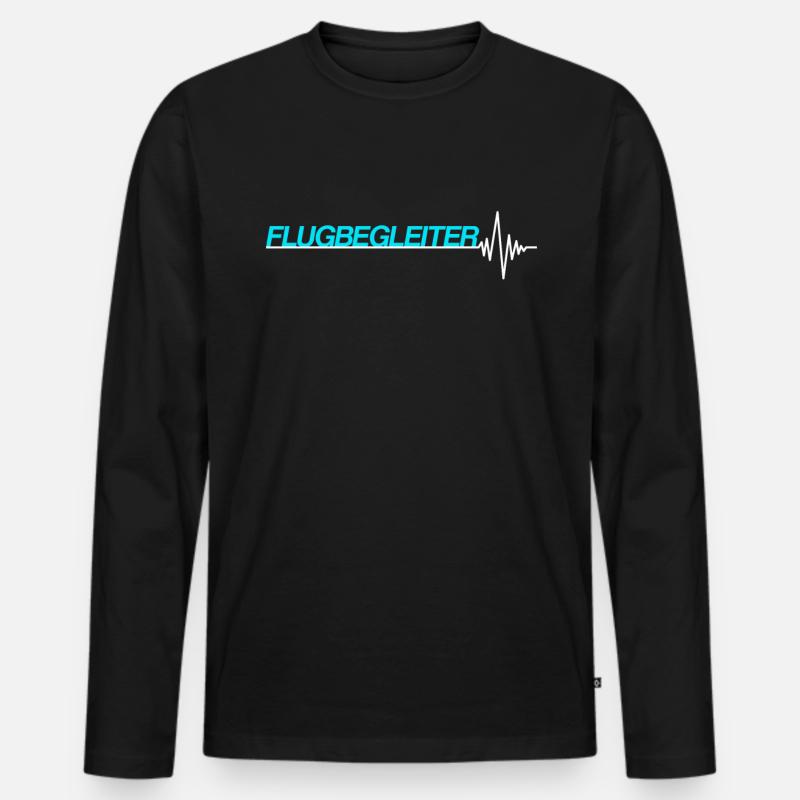 Flugbegleiter - Männer Premium Bio Langarmshirt - Schwarz