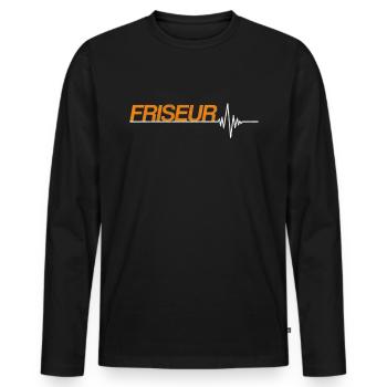 Friseur - Männer Premium Bio Langarmshirt - Schwarz - Vorne - Nico (187cm)