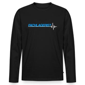 Fachlagerist - Männer Premium Bio Langarmshirt - Schwarz - Vorne - Nico (187cm)