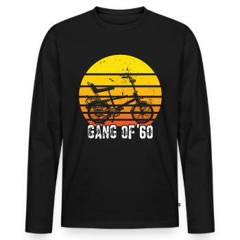 Bonanzarad Bonanza Bike Hipster Anniversaire 1960 - T-shirt manches longues Premium bio Homme - noir - Devant - Nico (187cm)