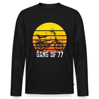 Bonanzarad Bonanza Bike Hipster Anniversaire 1977 - T-shirt manches longues Premium bio Homme - noir - Devant - Nico (187cm)