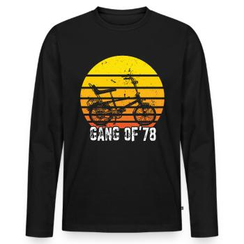 Bonanzarad Bonanza Bike Hipster Anniversaire 1978 - T-shirt manches longues Premium bio Homme - noir - Devant - Nico (187cm)