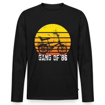 Bonanzarad Bonanza Bike Hipster Anniversaire 1980 - T-shirt manches longues Premium bio Homme - noir - Devant - Nico (187cm)