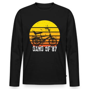 Bonanzarad Bonanza Bike Hipster Anniversaire 1980 - T-shirt manches longues Premium bio Homme - noir - Devant - Nico (187cm)