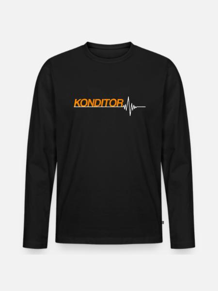Konditor - Männer Premium Bio Langarmshirt - Schwarz
