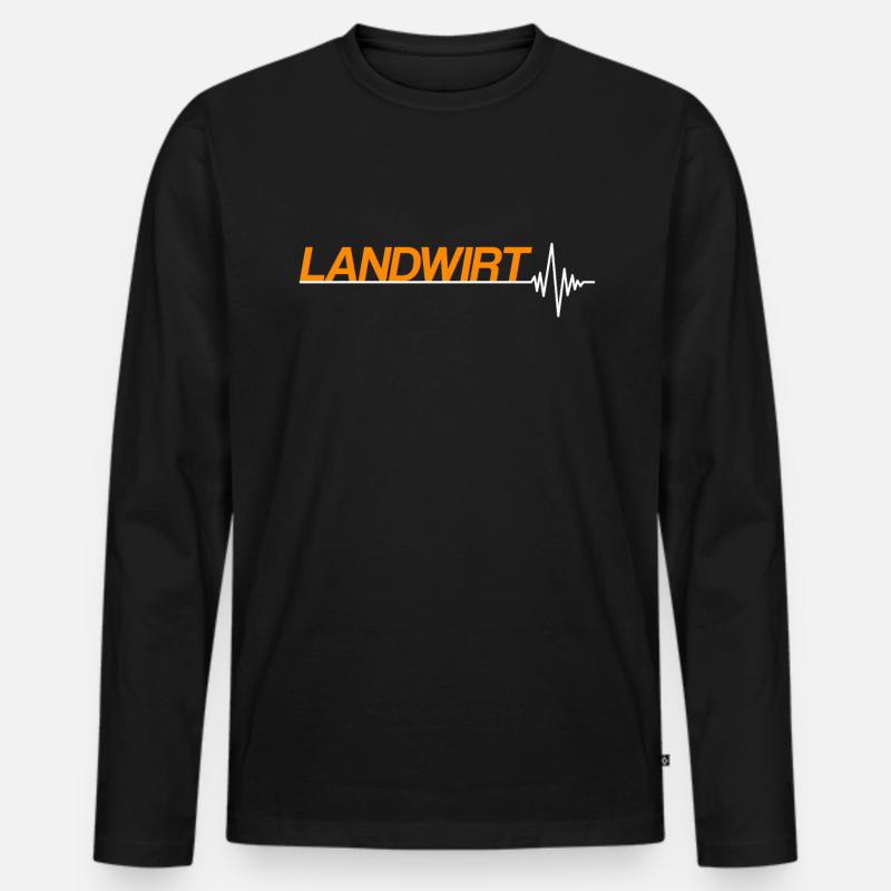 Landwirt - Männer Premium Bio Langarmshirt - Schwarz