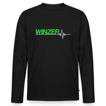 Winzer - Männer Premium Bio Langarmshirt - Schwarz - Vorne - Nico (187cm)
