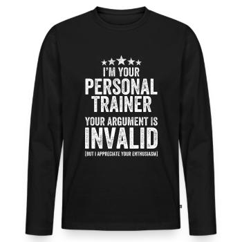 I'm Your Personal Trainer Funny - Men's Premium Organic Long Sleeve Shirt - black - Front - Nico (187cm)