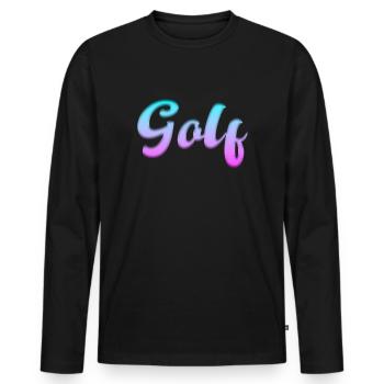 Golfe - T-shirt manches longues Premium bio Homme - noir - Devant - Nico (187cm)