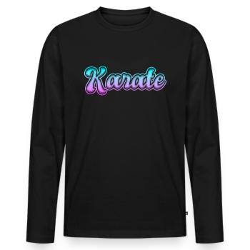 Karate - Männer Premium Bio Langarmshirt - Schwarz - Vorne - Nico (187cm)