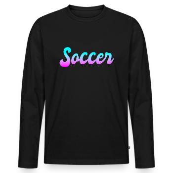 Soccer soccer - Men's Premium Organic Long Sleeve Shirt - black - Front - Nico (187cm)