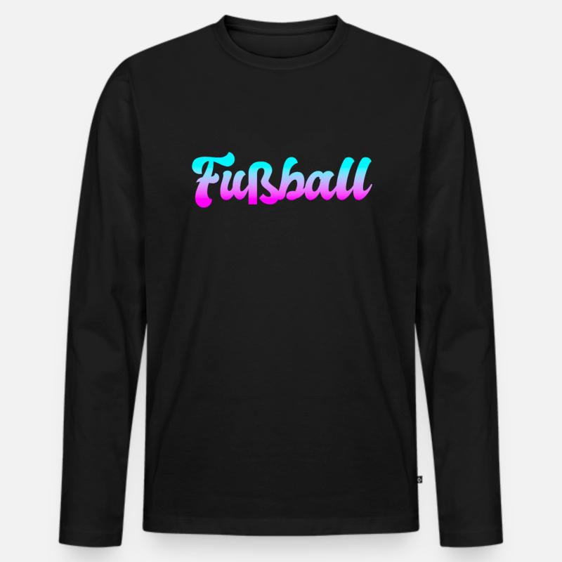 Fußball - Männer Premium Bio Langarmshirt - Schwarz