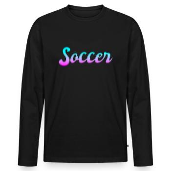 Soccer soccer - Men's Premium Organic Long Sleeve Shirt - black - Front - Nico (187cm)