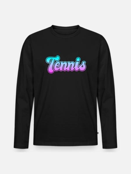 Tennis - Männer Premium Bio Langarmshirt - Schwarz