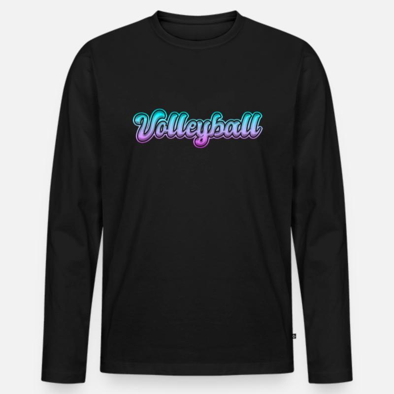 Volleyball - Männer Premium Bio Langarmshirt - Schwarz