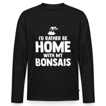 Bonsaï - T-shirt manches longues Premium bio Homme - noir - Devant - Nico (187cm)