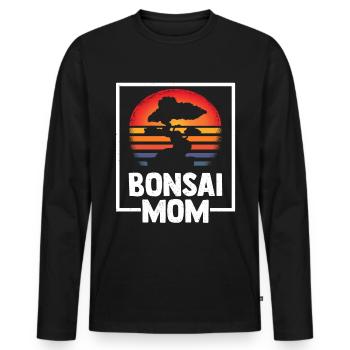 Bonsaï Maman - T-shirt manches longues Premium bio Homme - noir - Devant - Nico (187cm)