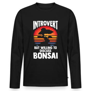 Bonsaï - T-shirt manches longues Premium bio Homme - noir - Devant - Nico (187cm)
