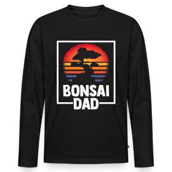 Bonsai Dad - Männer Premium Bio Langarmshirt - Schwarz - Vorne - Nico (187cm)