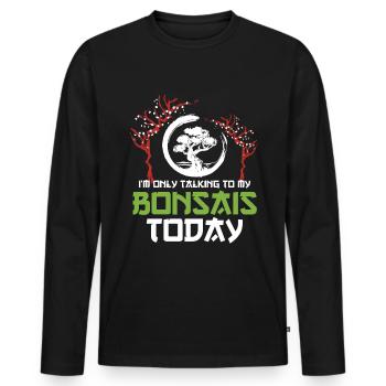 Bonsaï - T-shirt manches longues Premium bio Homme - noir - Devant - Nico (187cm)
