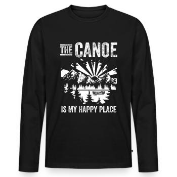 Funny Canoeing - Men's Premium Organic Long Sleeve Shirt - black - Front - Nico (187cm)