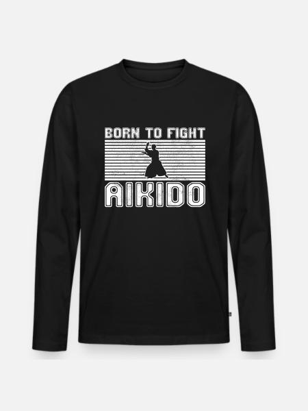 Aikido - Men's Premium Organic Long Sleeve Shirt - black