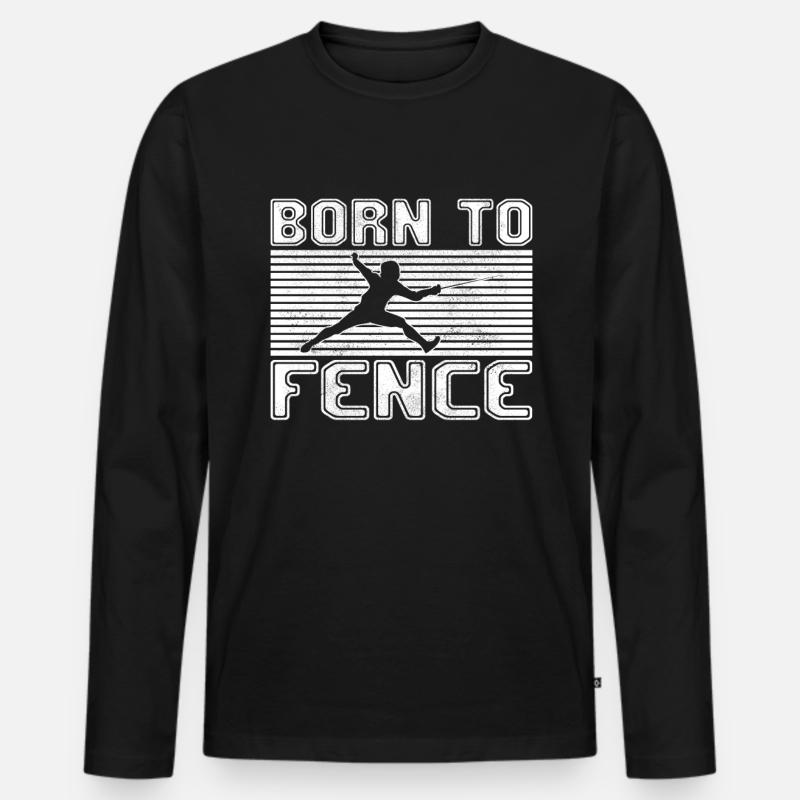 Fechten - Männer Premium Bio Langarmshirt - Schwarz
