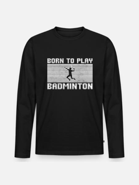 badminton - Men's Premium Organic Long Sleeve Shirt - black