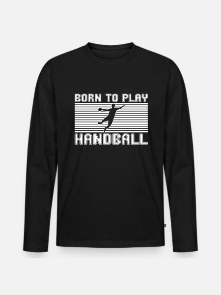 Handball - Men's Premium Organic Long Sleeve Shirt - black