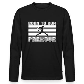 Parkour - Men's Premium Organic Long Sleeve Shirt - black - Front - Nico (187cm)