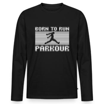 Parkour - Men's Premium Organic Long Sleeve Shirt - black - Front - Nico (187cm)