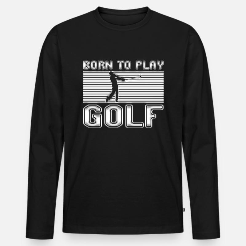 Golf - Männer Premium Bio Langarmshirt - Schwarz