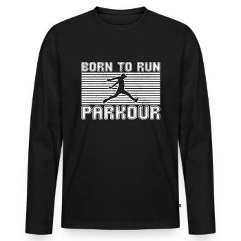 Parkour - Men's Premium Organic Long Sleeve Shirt - black - Front - Nico (187cm)