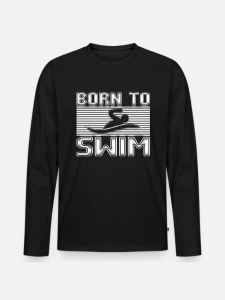 Swim - Men's Premium Organic Long Sleeve Shirt - black