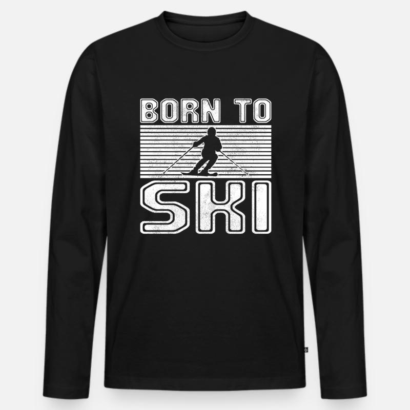 Ski - Männer Premium Bio Langarmshirt - Schwarz