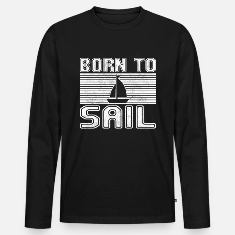 Segeln - Männer Premium Bio Langarmshirt - Schwarz