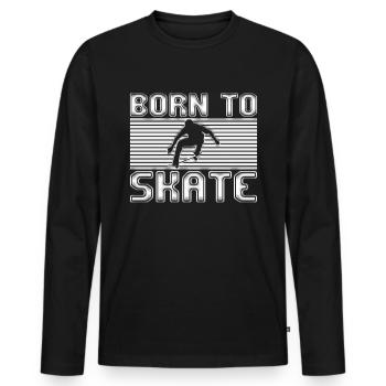 skating - Men's Premium Organic Long Sleeve Shirt - black - Front - Nico (187cm)