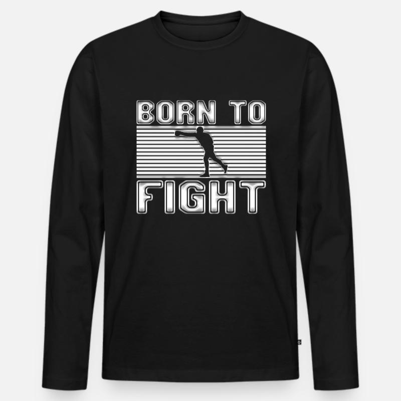 Boxen - Männer Premium Bio Langarmshirt - Schwarz