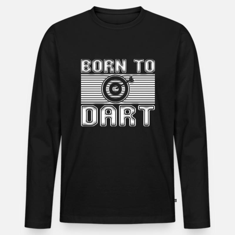 Dart - Männer Premium Bio Langarmshirt - Schwarz