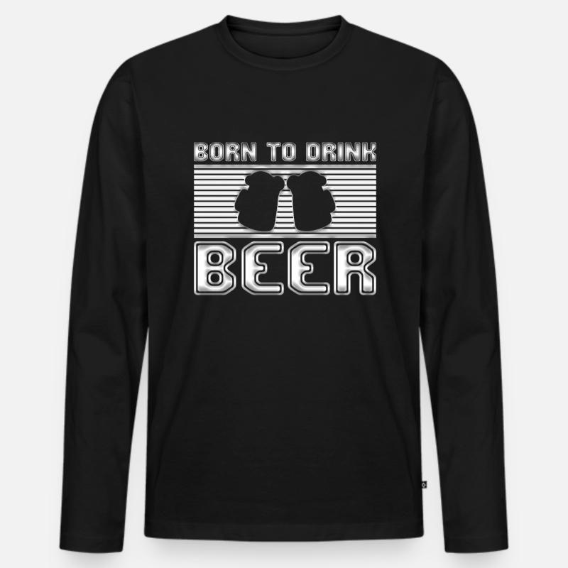bier - Männer Premium Bio Langarmshirt - Schwarz
