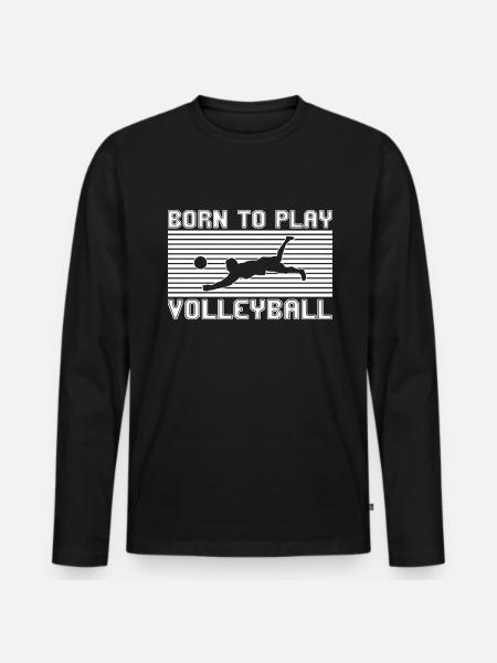 Volley-ball - T-shirt manches longues Premium bio Homme - noir