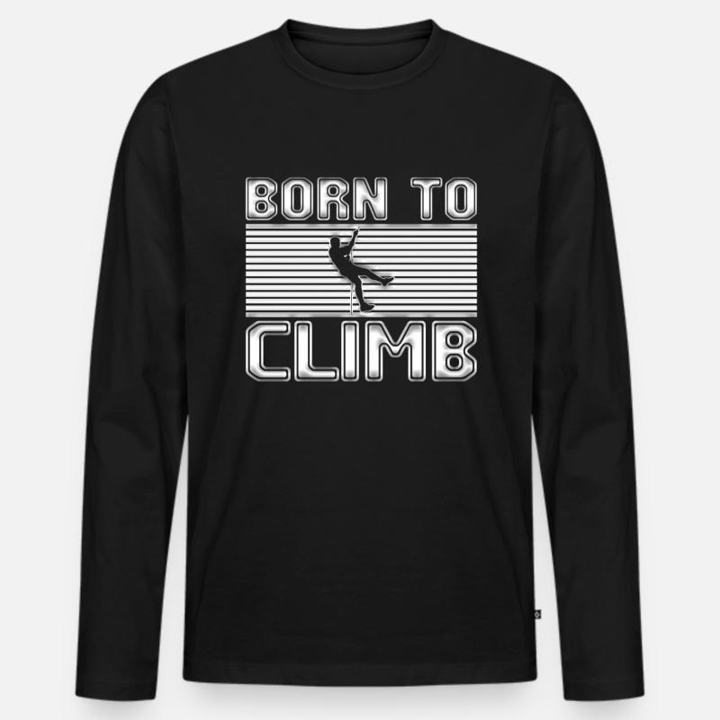Klettern - Männer Premium Bio Langarmshirt - Schwarz