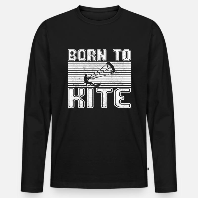 kite surfing - Männer Premium Bio Langarmshirt - Schwarz