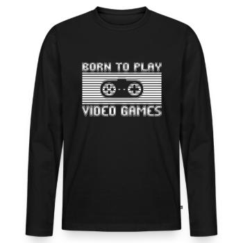 Zocken Video Games - Männer Premium Bio Langarmshirt - Schwarz - Vorne - Nico (187cm)