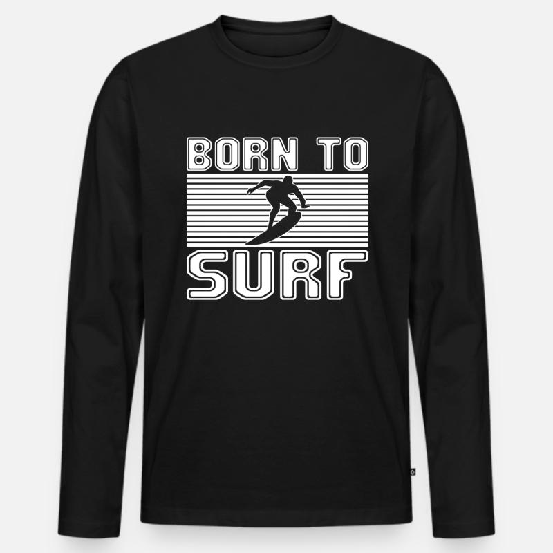 Surfen - Männer Premium Bio Langarmshirt - Schwarz