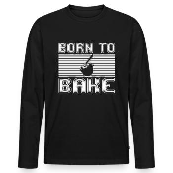 Bake - Men's Premium Organic Long Sleeve Shirt - black - Front - Nico (187cm)