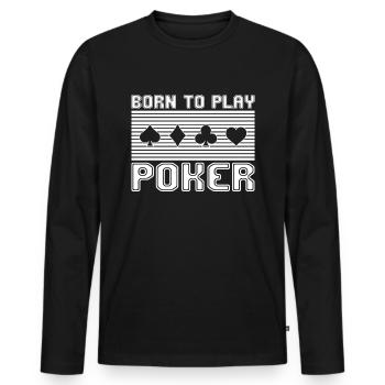 Poker - Männer Premium Bio Langarmshirt - Schwarz - Vorne - Nico (187cm)
